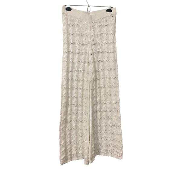 Marine Layer Archive Hazel Knit Matching Set Small Crochet Top Wide Leg Pant - Picture 8 of 16
